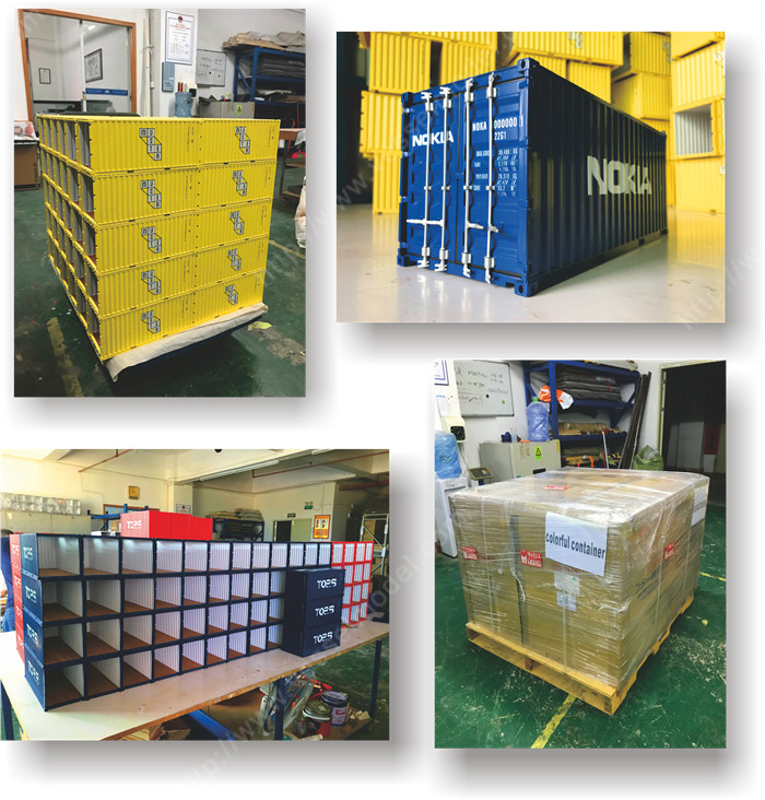 1:20创意涂鸦集装箱水墨画集装箱纸巾盒笔筒模型制作