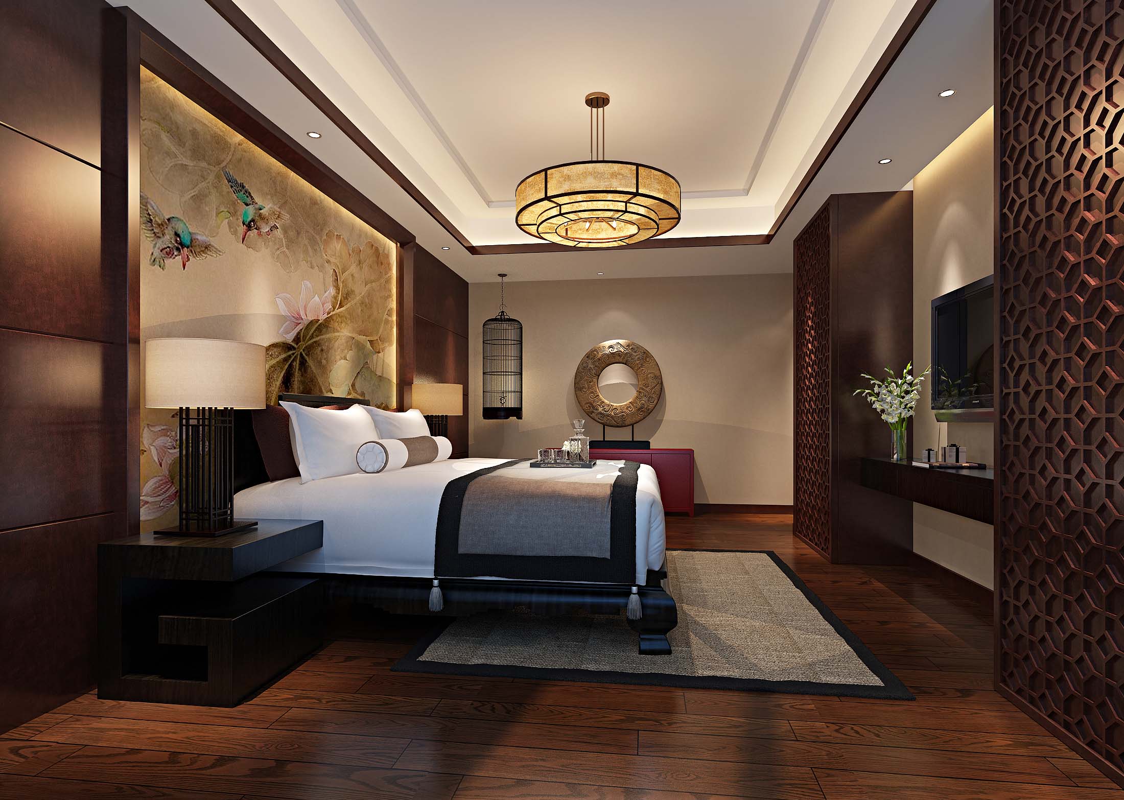 中式风格装修例-卧室5