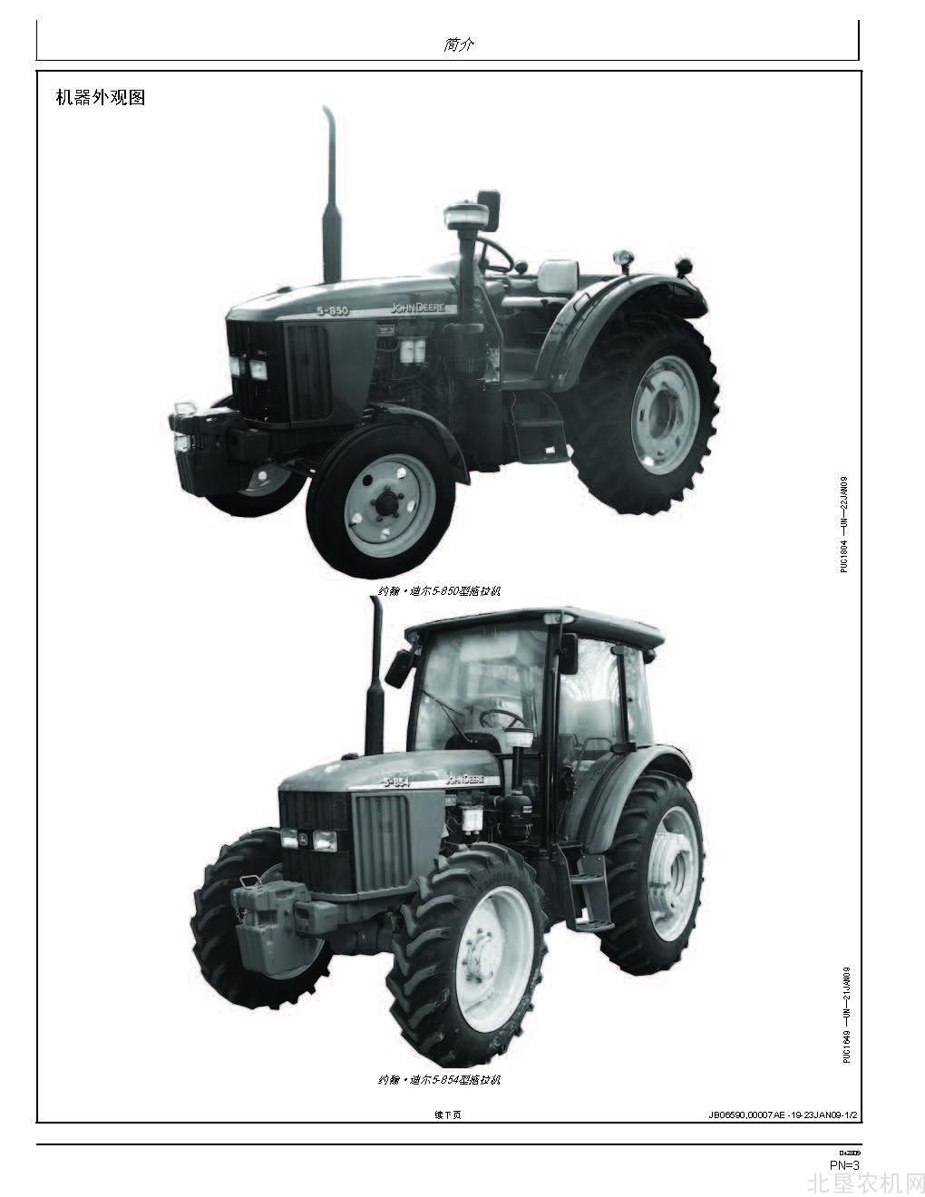 迪尔天拖5-750，5-950 系列拖拉机操作手册