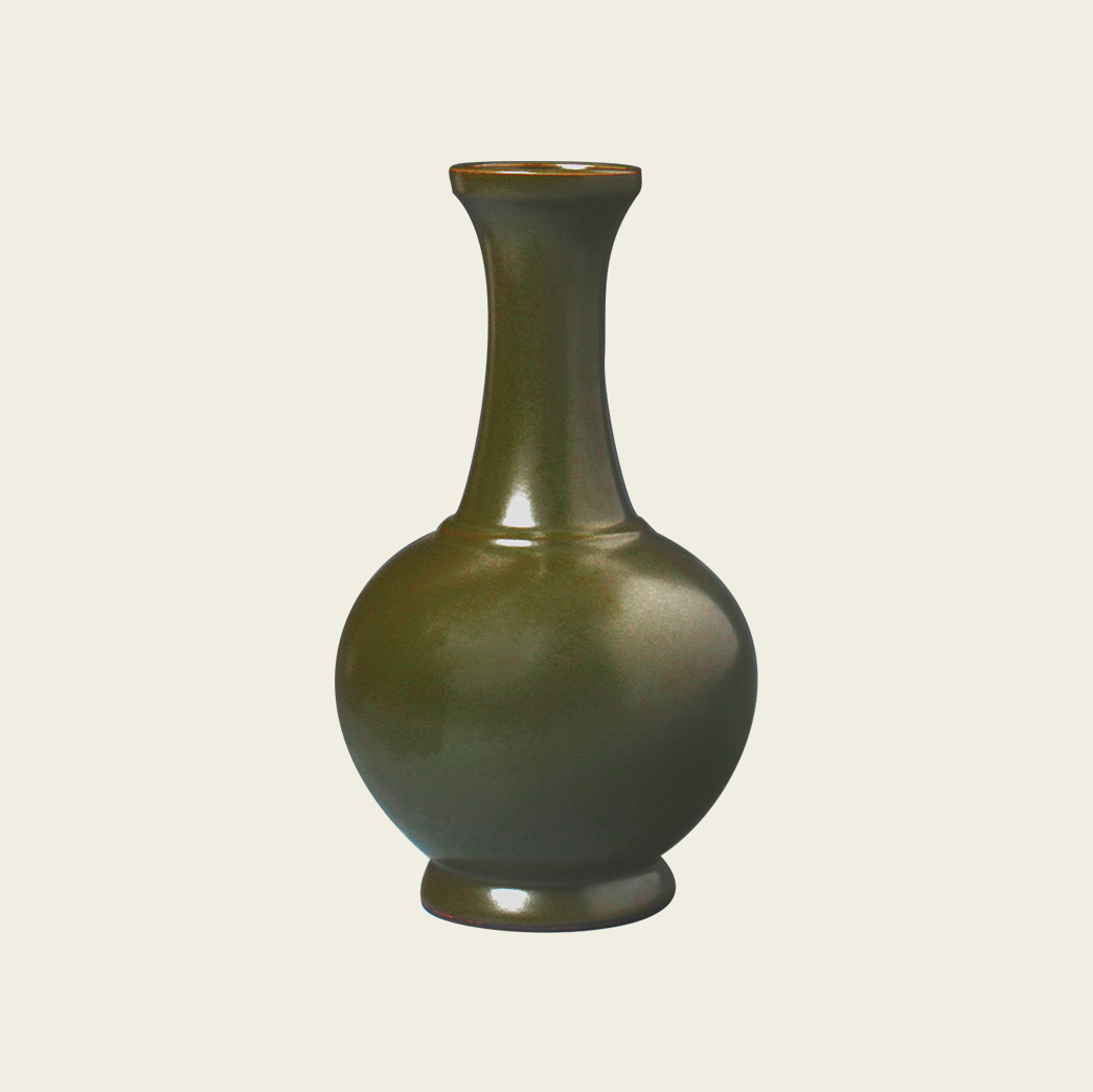 清·乾隆 茶叶末釉纸槌瓶