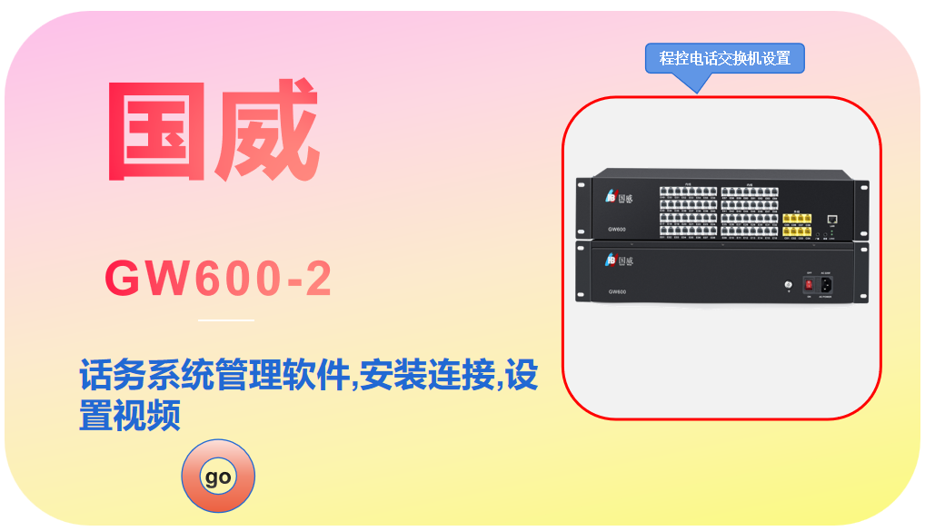 国威GW600-2,程控电话交换机,话务台管理软件,安装连接,设置视频