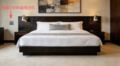 酒店客房安装国威GW86型86盒电话机图片