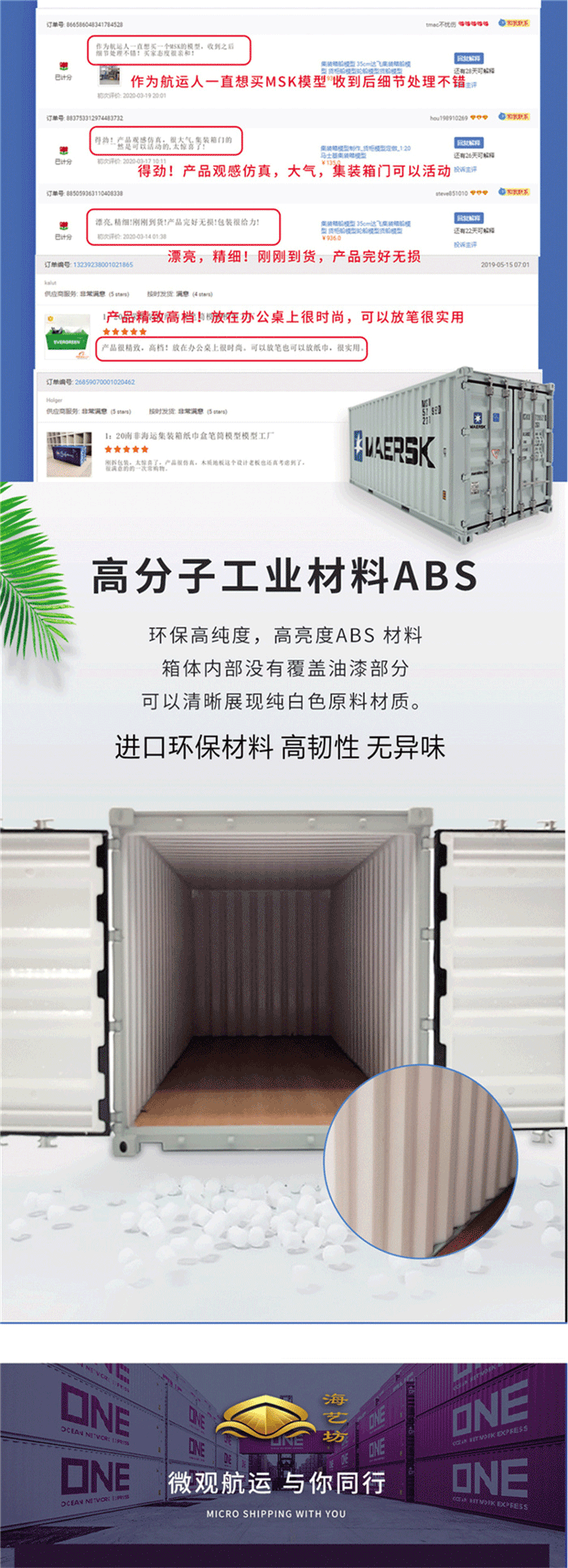 海藝坊航運(yùn)仿真模型廠家，聯(lián)系電話0755-85200796，我們工廠主要定制生產(chǎn)各個(gè)船公司， 貨運(yùn)公司集裝箱模型擺件，禮品貨柜模型擺件。我們?cè)O(shè)計(jì)制作并且量產(chǎn)的1比20集裝箱禮品模型受到很多客人的好評(píng)及采購需求，我們可以為您定制貨柜模型的企業(yè)LOGO。期待與您合作。 