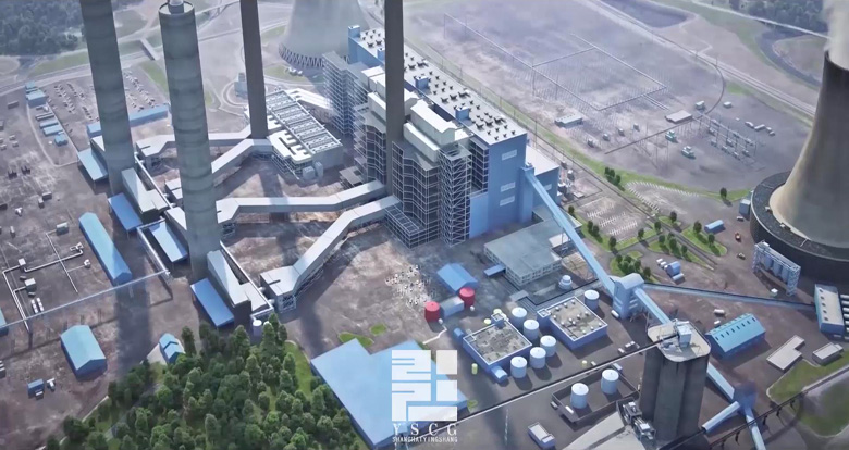 发电站能源环保动画